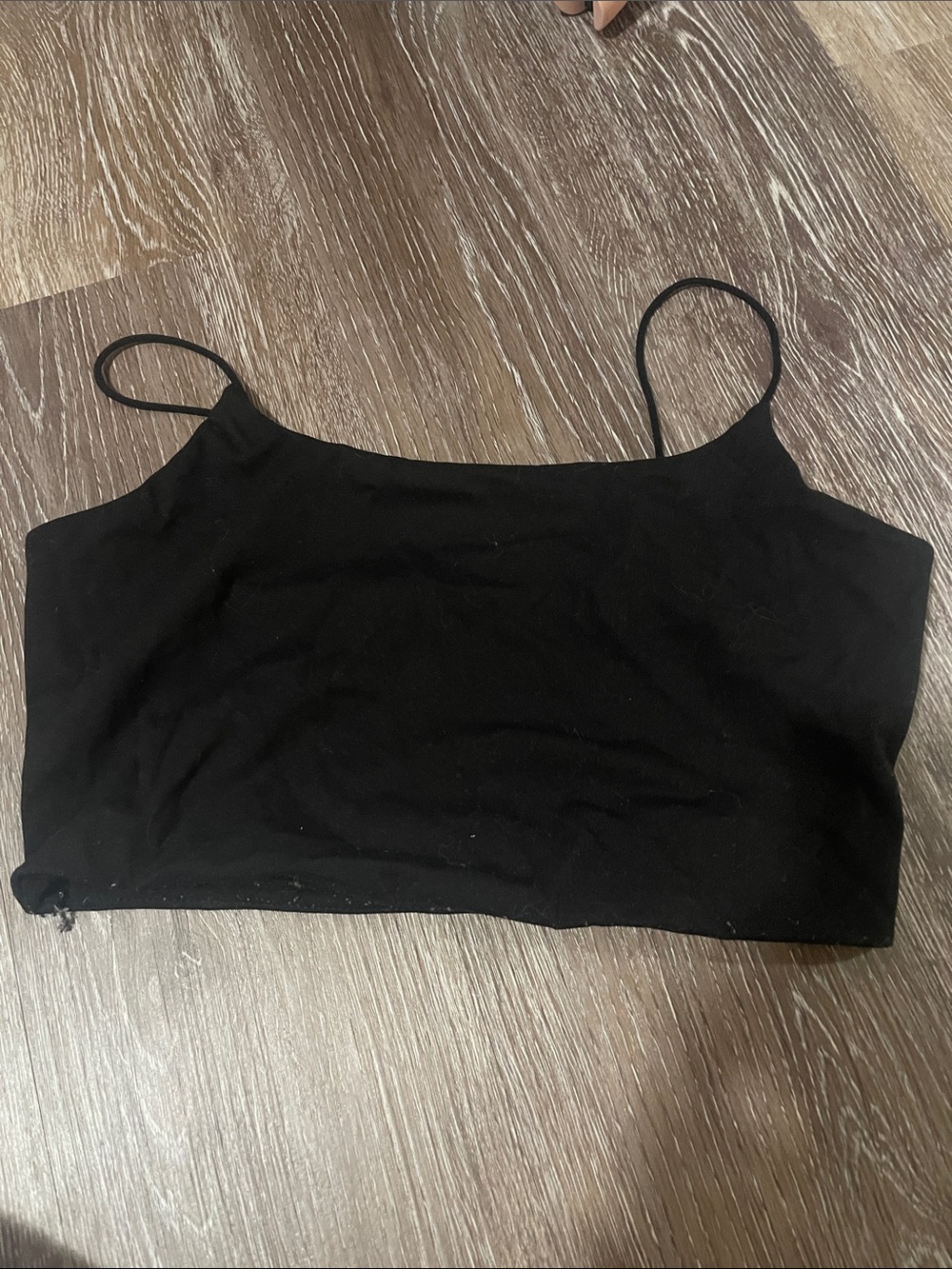 Garage Black Spaghetti Strap Crop Camisole